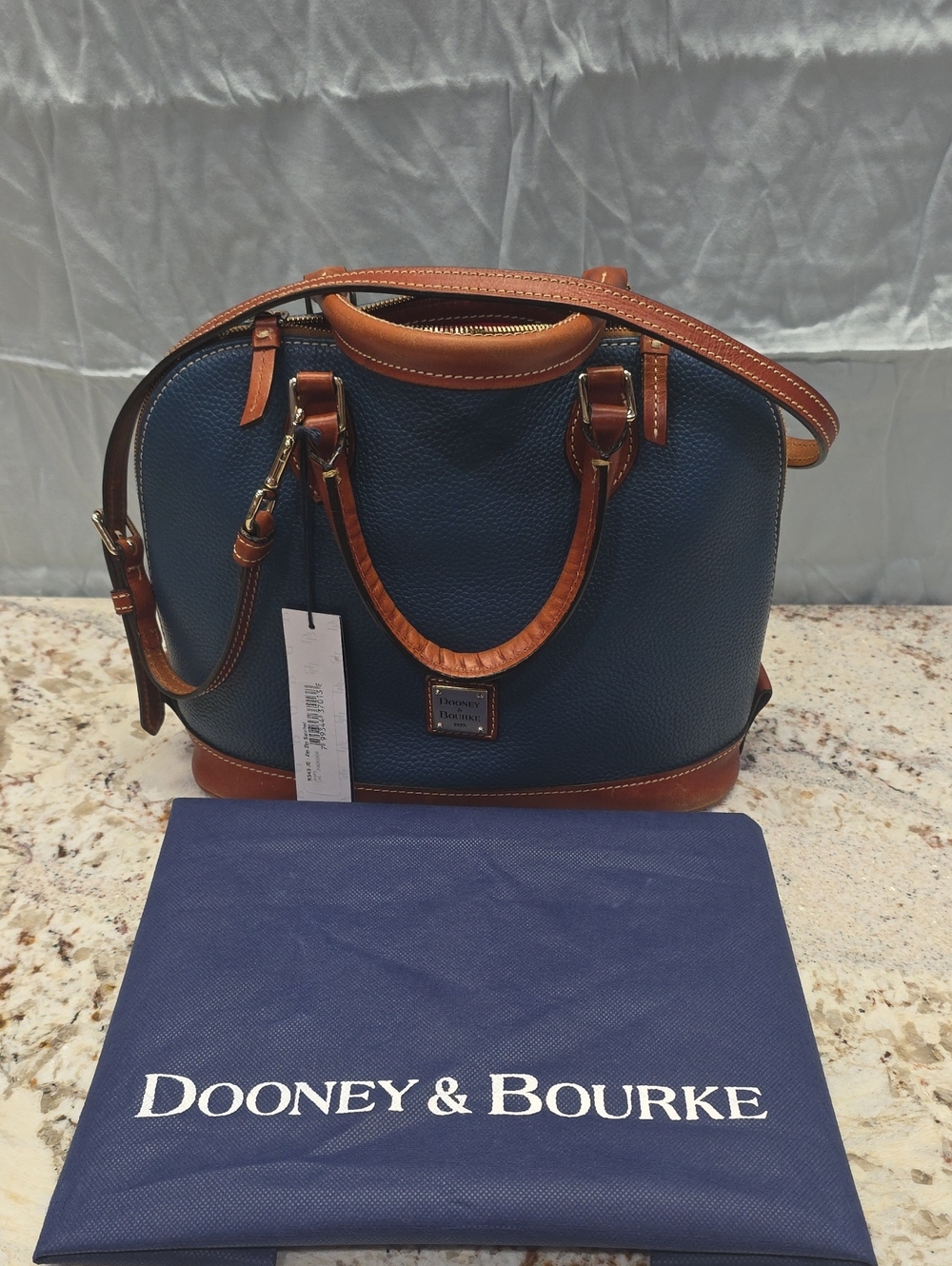 Dooney & Bourke Zip Zip Satchel Pebble Grain Leather in Jeans w/Orig Dust Bag